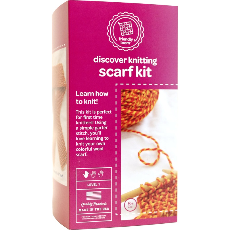 Discover Knitting Yellow Pumpkin Scarf Kit