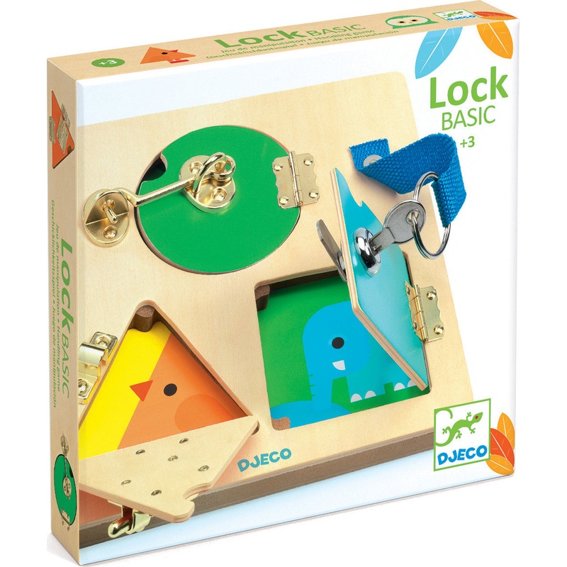 Djeco Lockbasic Locking/Unlocking Wooden Skill Board