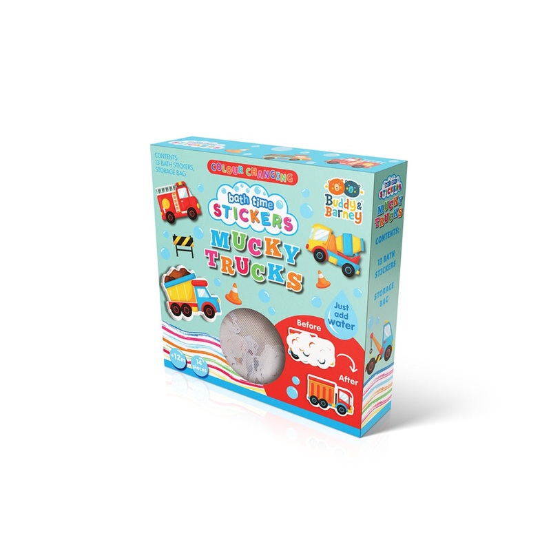 Bath Time Mucky Trucks Color Changing Bath Stickers