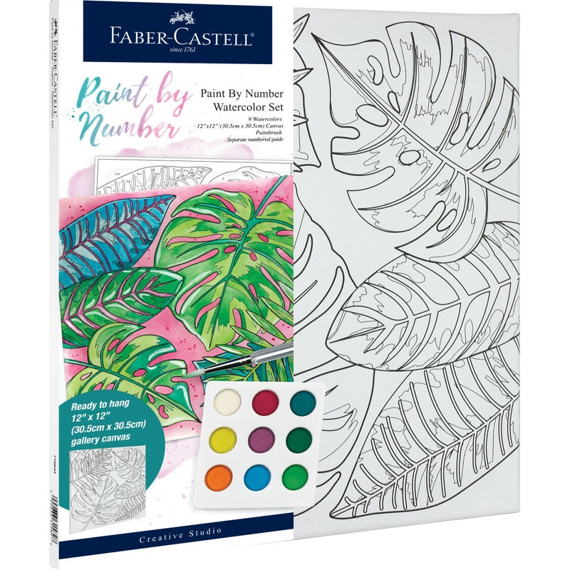 Watercolor Paint by Number Tropical