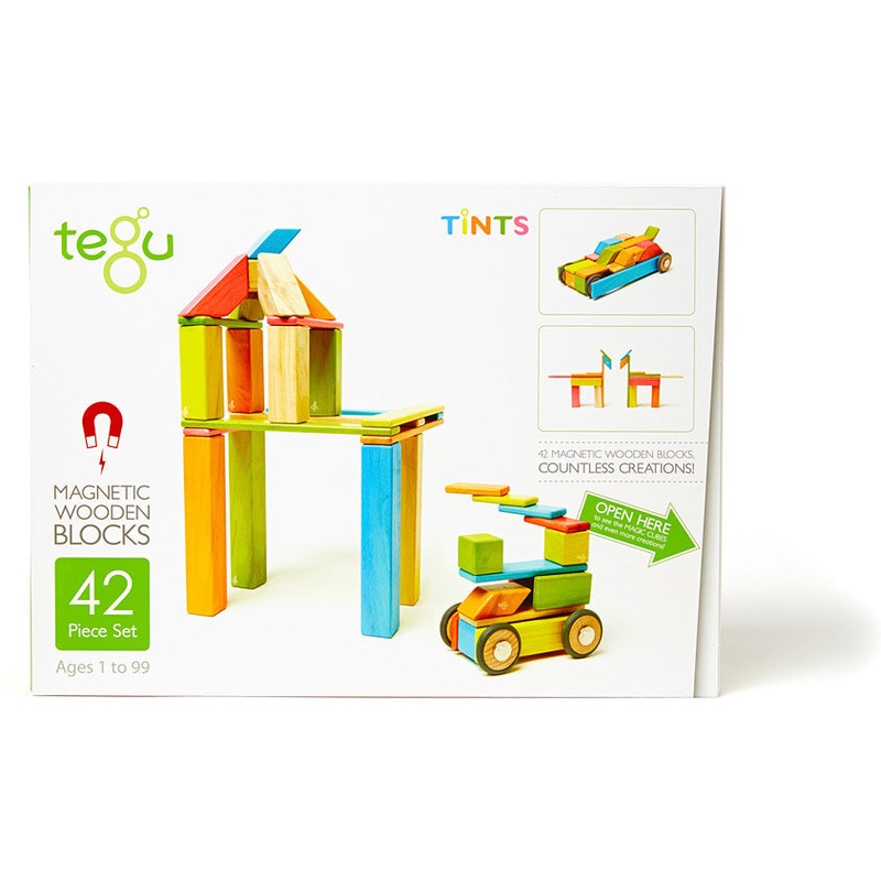 Tegu Tints Magnetic Wooden Blocks 42 Piece Set