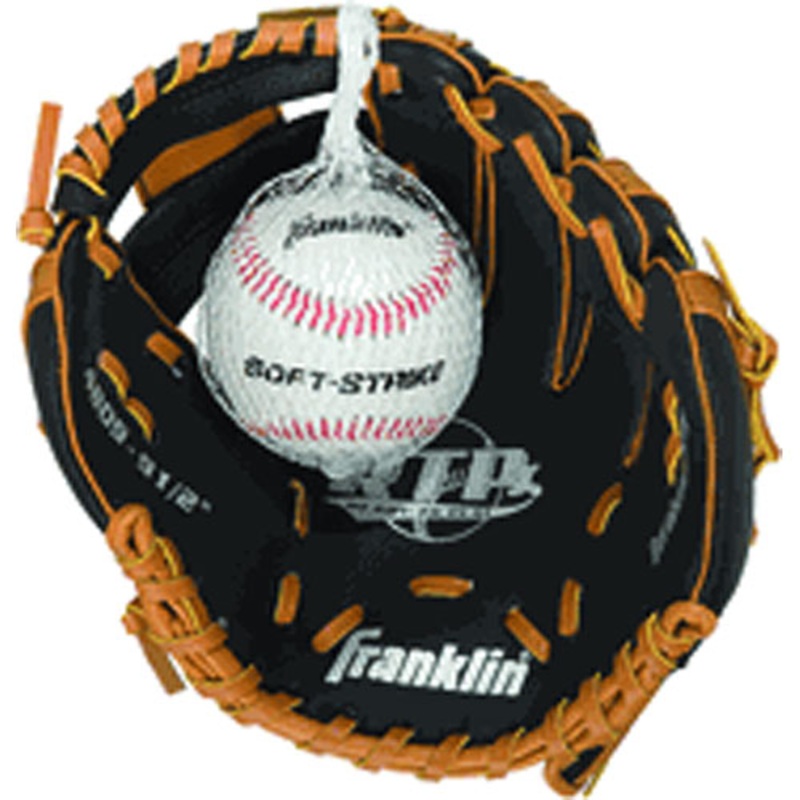 Teeball Glove and Ball (righty) Tan/ Black