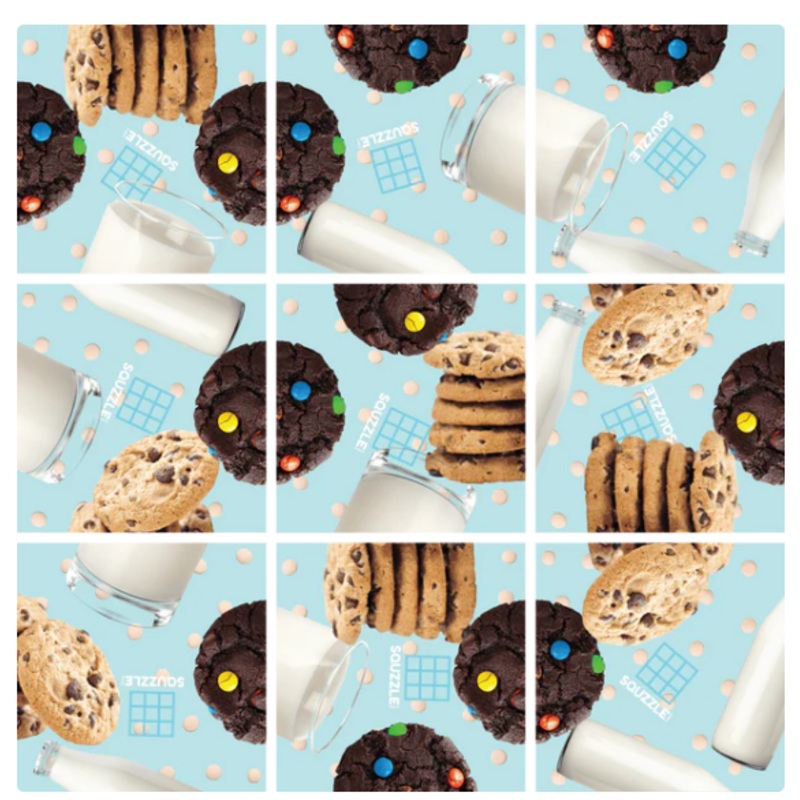 Squzzle Cookies And Milk Puzzle
