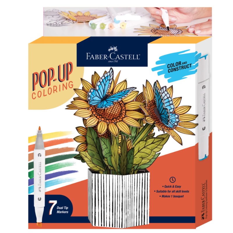 Sunflowers And Butterflies Pop Up Color