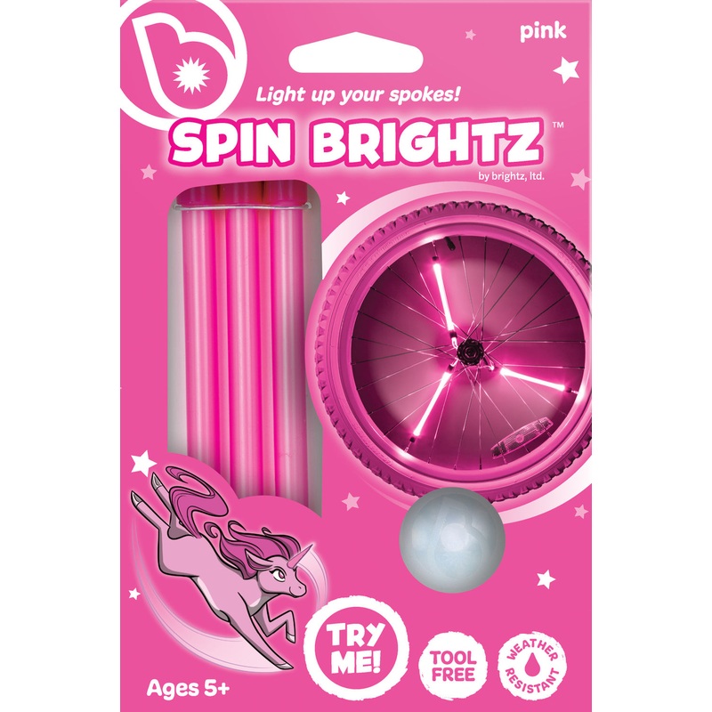 Spinbrightz Kidz LED Solid Pink Spoke Light Tubes