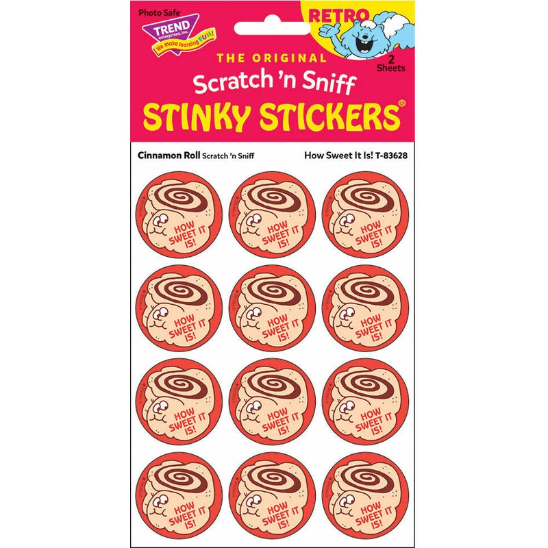 Scratch 'n Sniff Cinnamon Roll How Sweet It Is Stickers