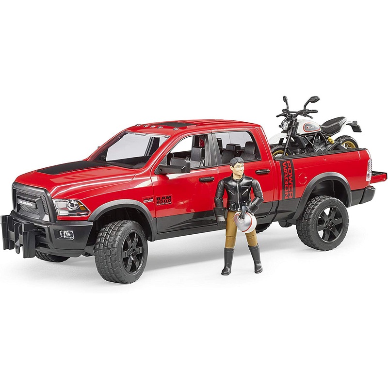 RAM 2500 Power Wagon with Ducati Scrambler Desert Sled and Driver