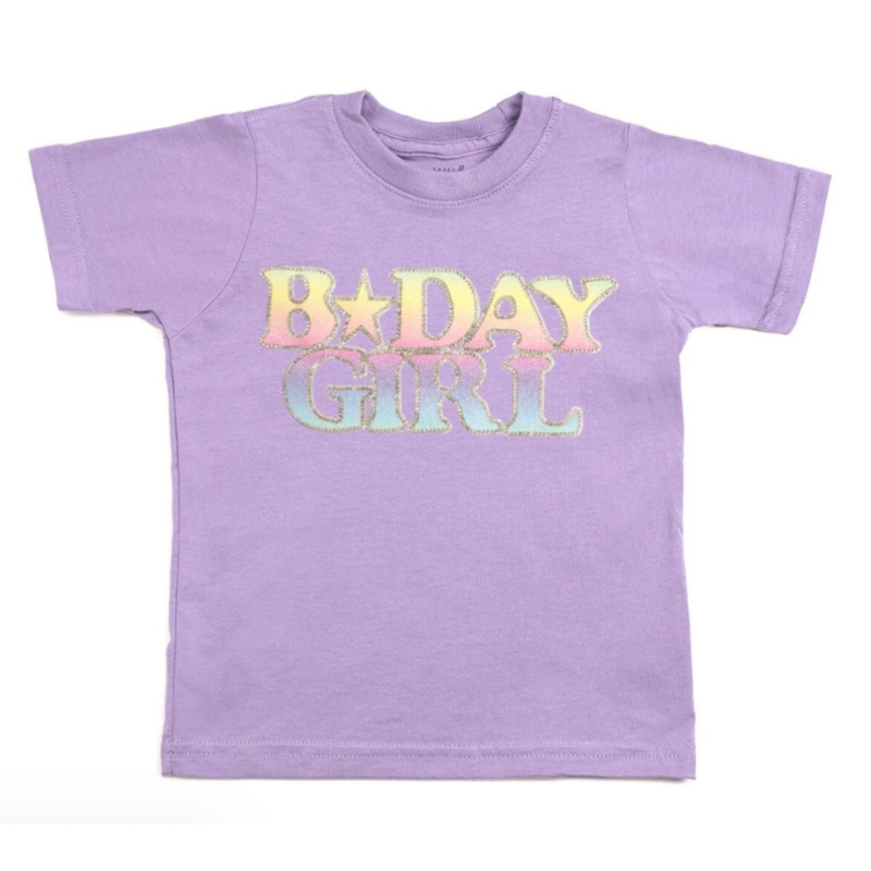 Pastel Rainbow Bday T-shirt Lavender Size 4T