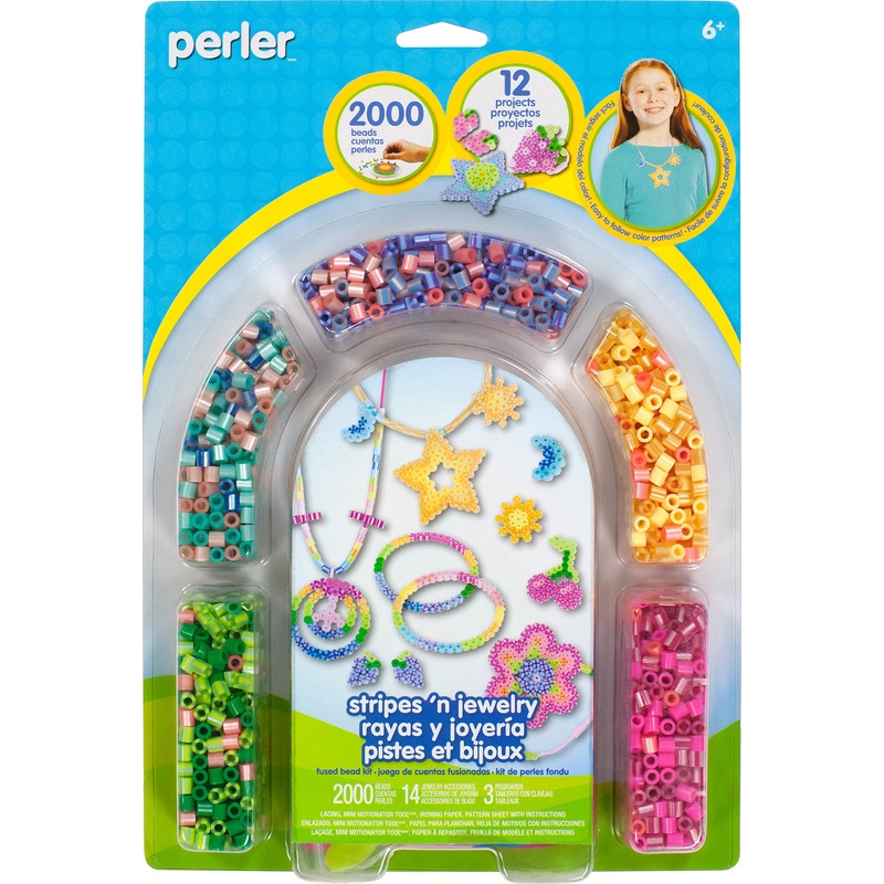 Perler Stripes N Jewelry Fused Bead Kit