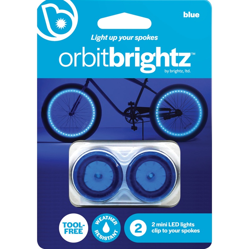 Orbitbrightz Blue LED Bicycle Spoke Charms, 2pk