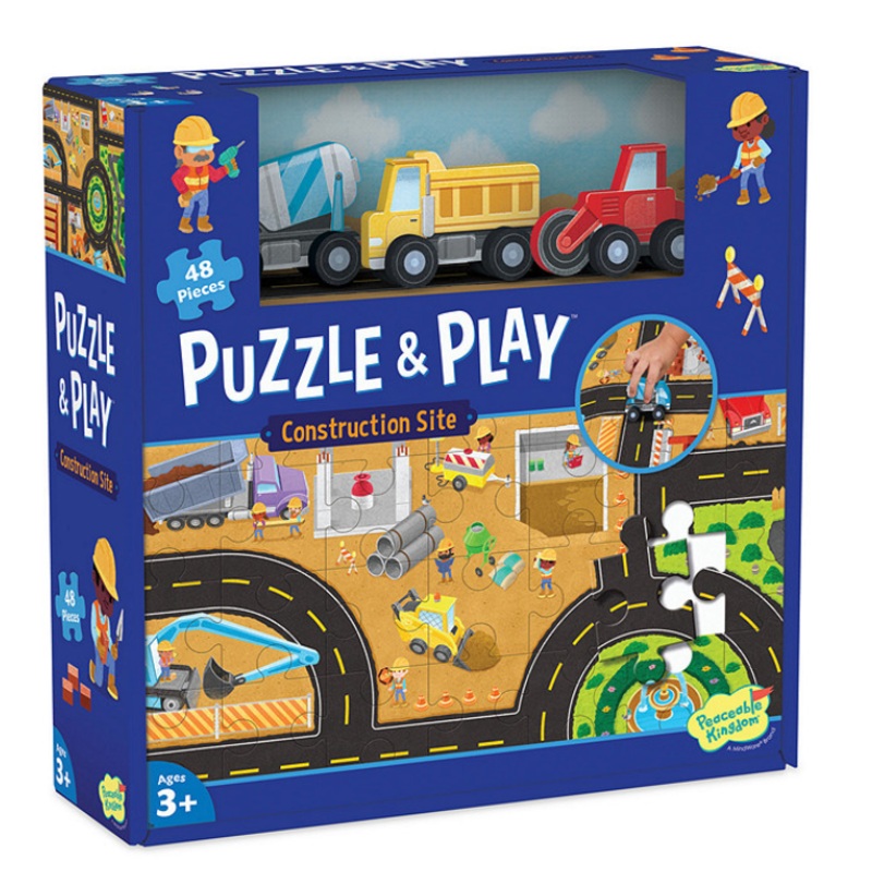 48 pc Construction Site Puzzle and Play