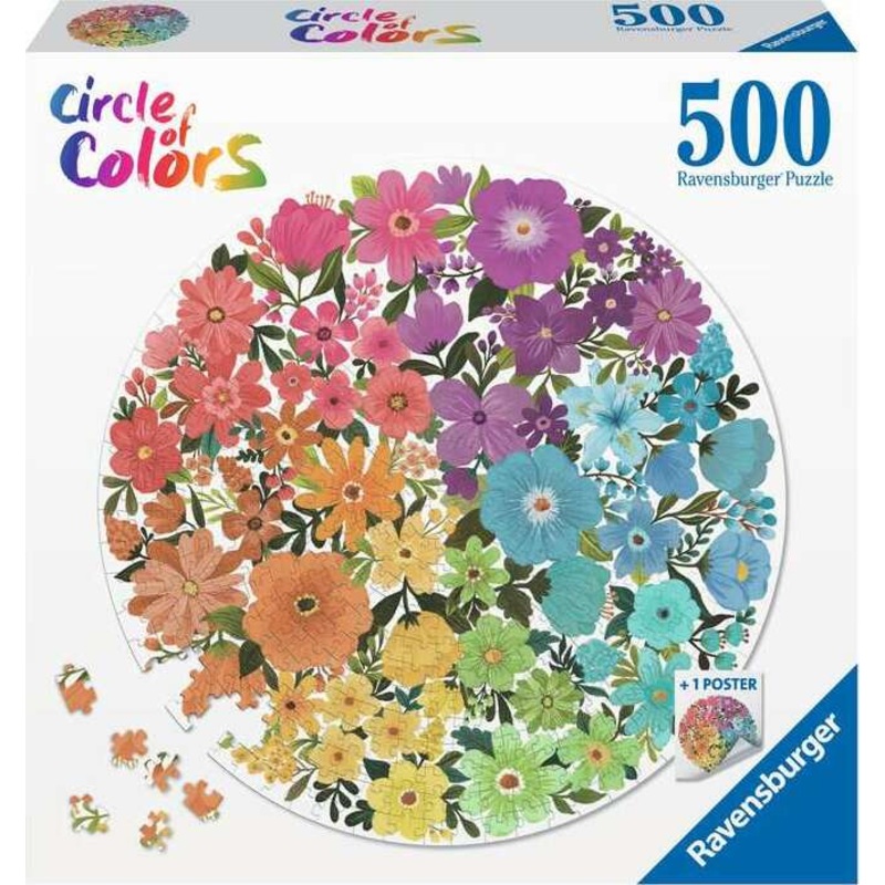 500 pc Circle of Colors Flowers Puzzle