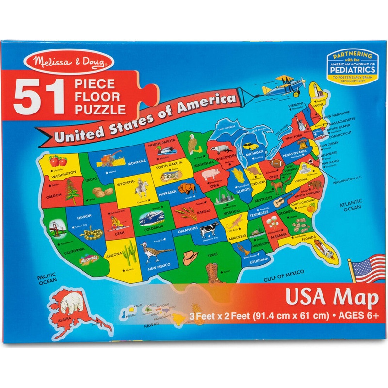 51 pc USA Map Floor Puzzle