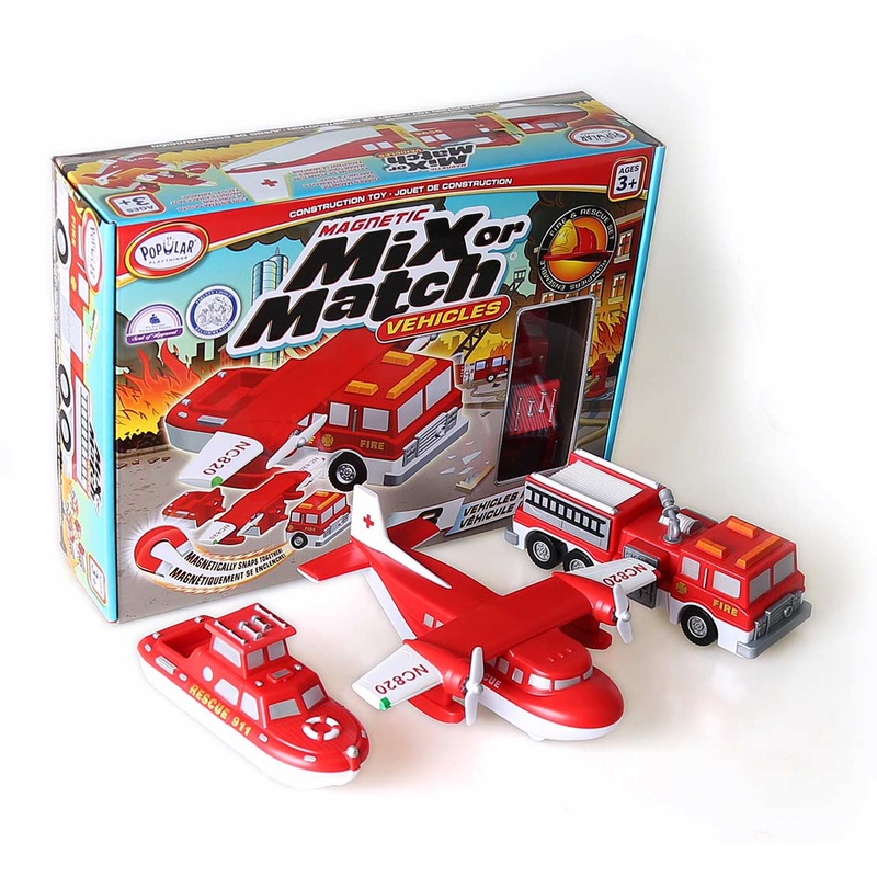 Magnetic Mix or Match Vehicles Fire & Rescue