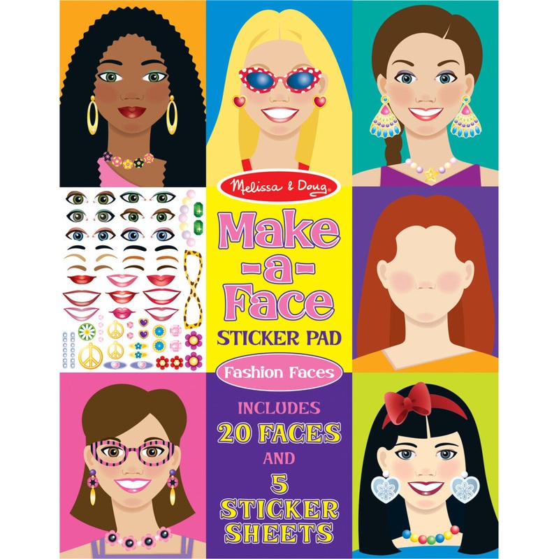 Make-a-Face Fashion Faces Sticker Pad