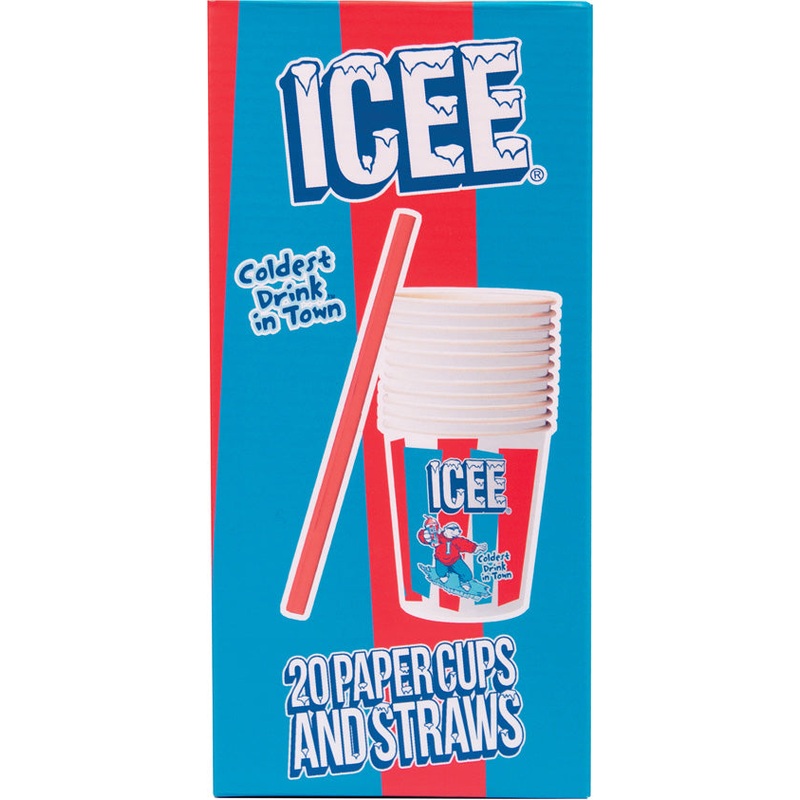 ICEE 20 Paper Cups and Straws