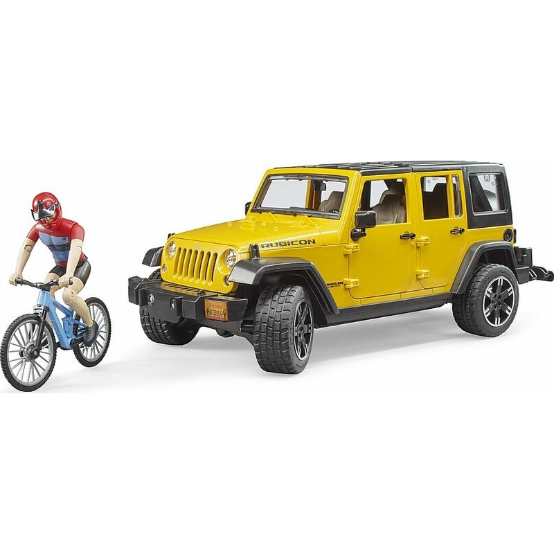 Jeep Wrangler Rubicon W. Mountain Bike And Cyclist