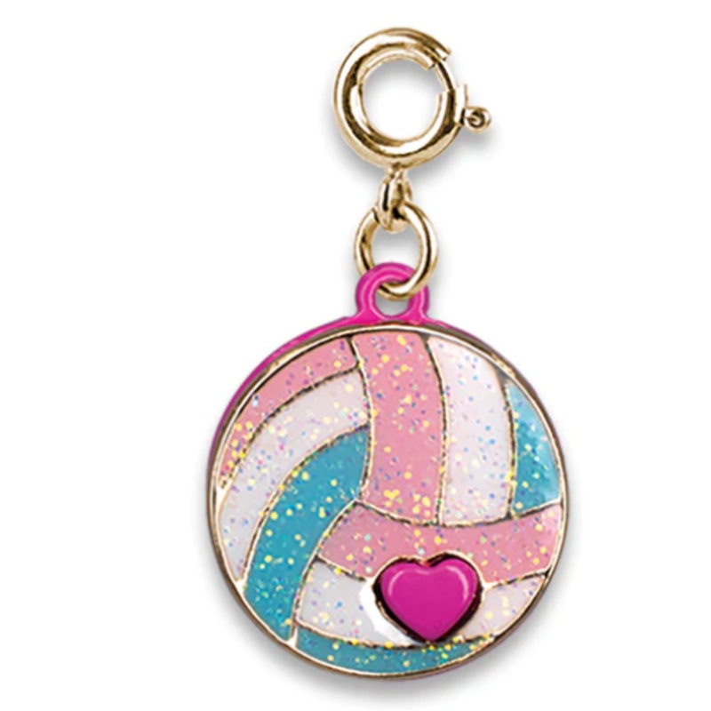 Glitter Volleyball Charm