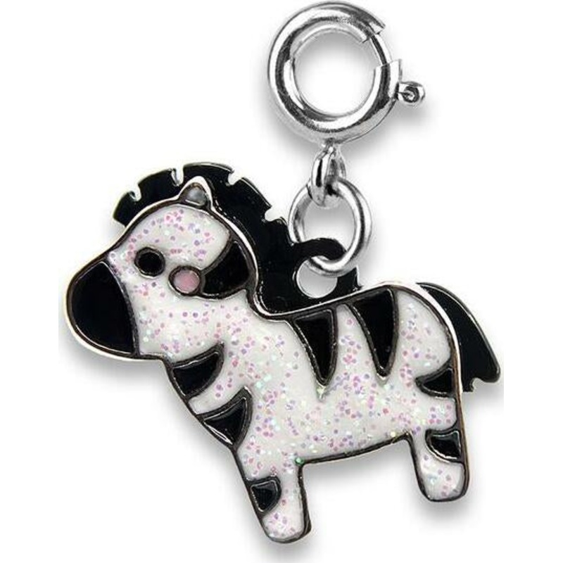 Glitter Zebra Charm