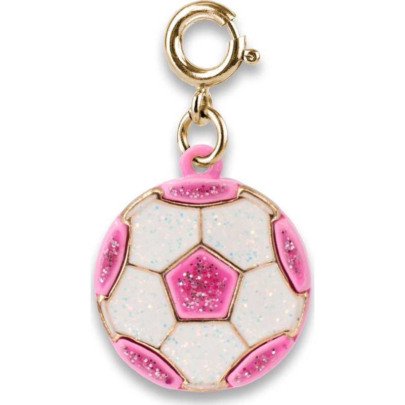 Gold Glitter Soccer Ball Charm