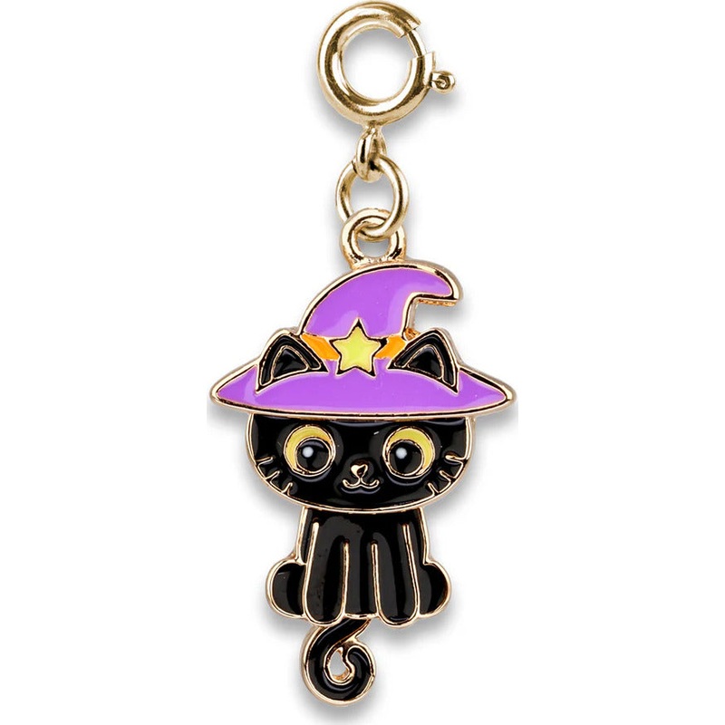 Gold Swivel Black Cat Charm