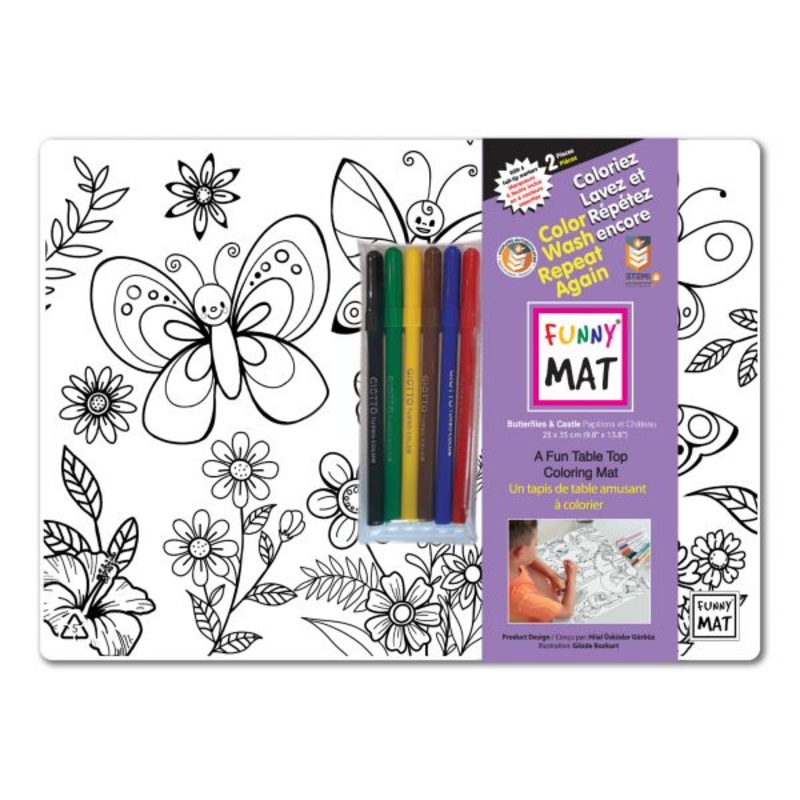 Funny Mats Set - Butterfly And Castle with Markers