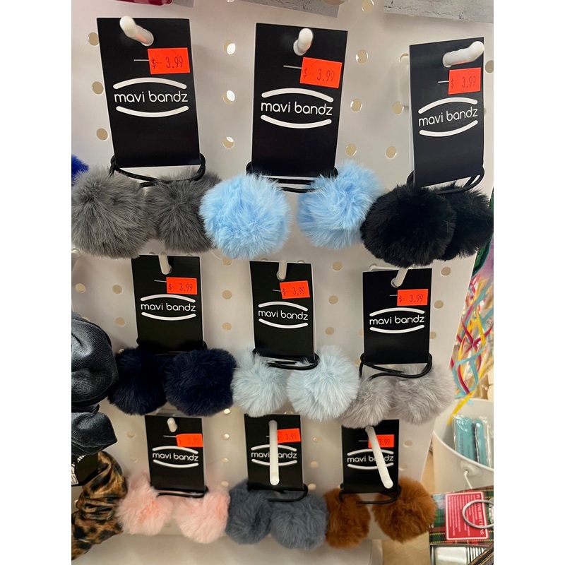 Furry Pompom Hair Ties