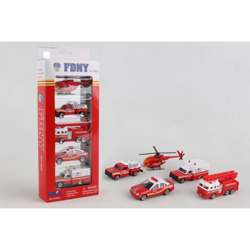 FDNY 5 Piece Vehicle Gift Set