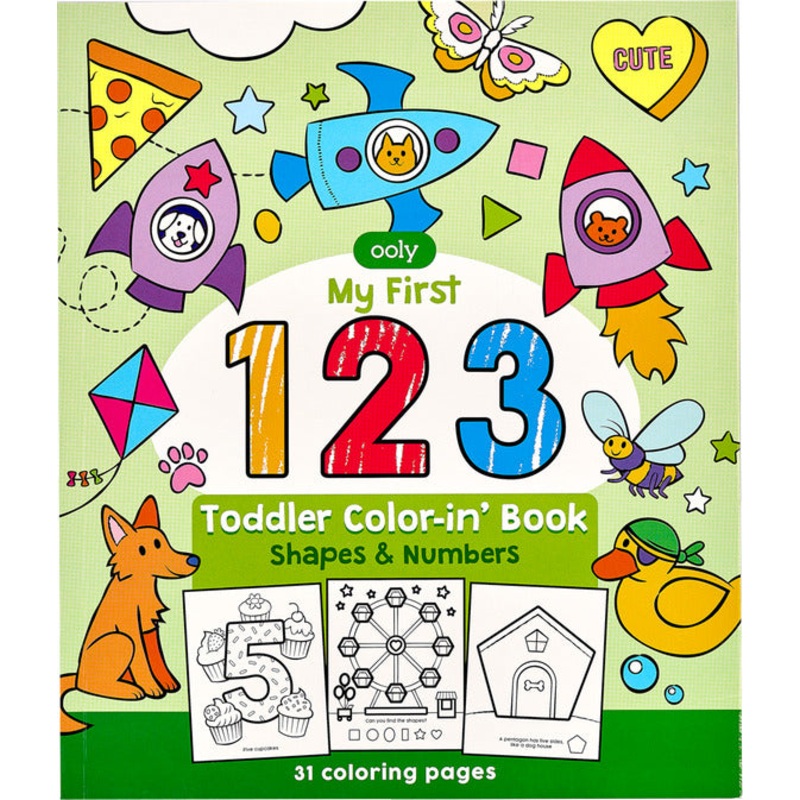 123: Shapes + Numbers Toddler Coloring Book