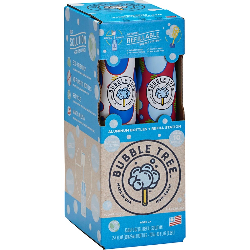 1 Liter 2 Bottle Refillable Bubble System
