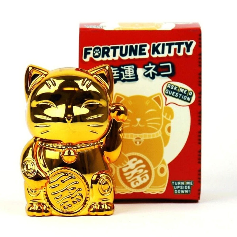 Kitty de fortune en plastique dor (10x14x8cm)