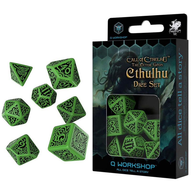 Q Atelier Call of Cthulhu Extrieur Gods Cthulhu Dice Set of 7