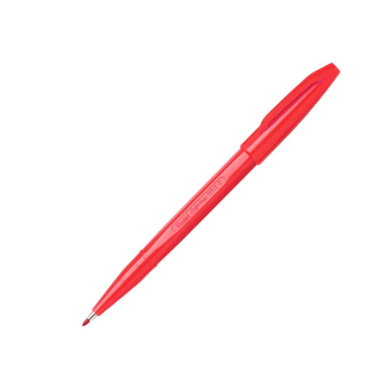 Signe du point de balle pentel 0,8 mm stylo rouge (bote de 12)